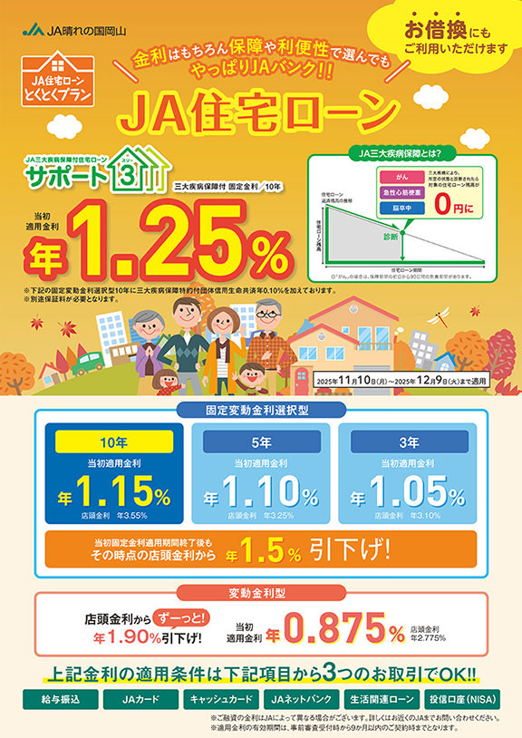 JA住宅ローンのチラシ