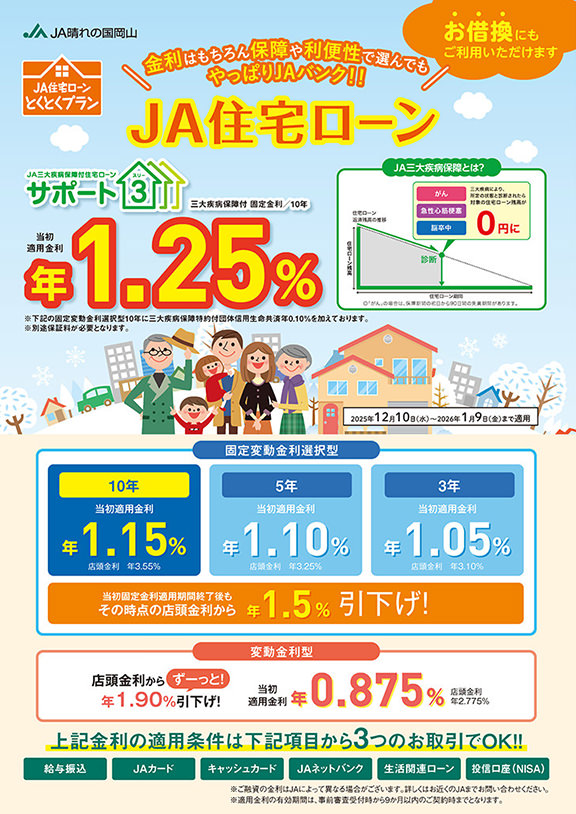 JA住宅ローンのチラシ