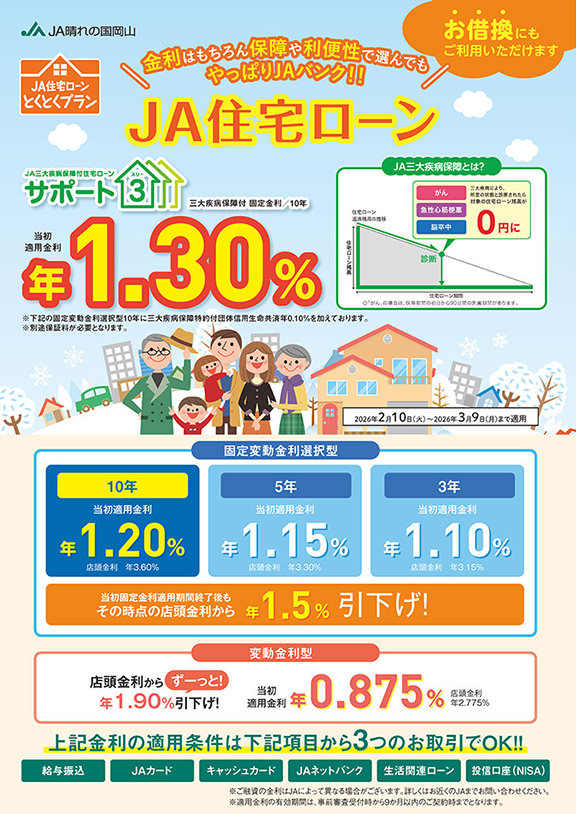 JA住宅ローンのチラシ