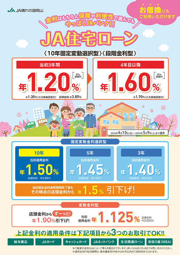 JA住宅ローンのチラシ