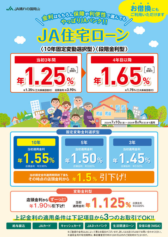 JA住宅ローンのチラシ