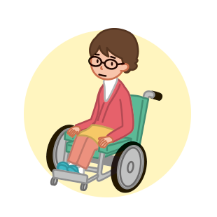 車椅子に乗った女性のイラスト
